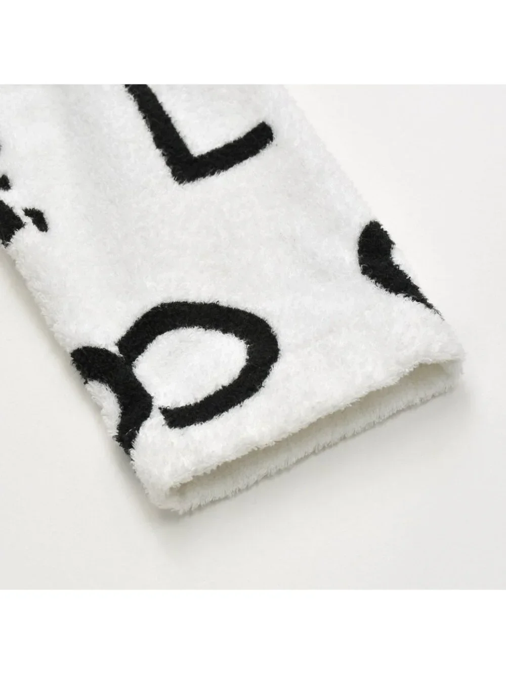 Chanel Logo Bathrobe Jacket Gown Black White